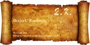 Quint Kadosa névjegykártya